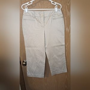 New York & Co. Capri Black Pinstriped Khaki's - Size 8